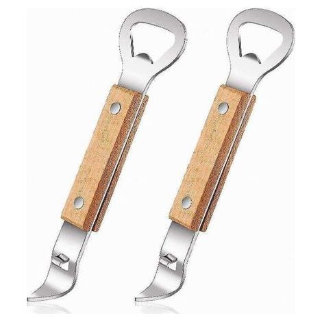 Classic Stainless Steel Bottle Opener for Beer, Can Opener for Refrigerator, Camping and Travel (4 Pieces) (1/5)