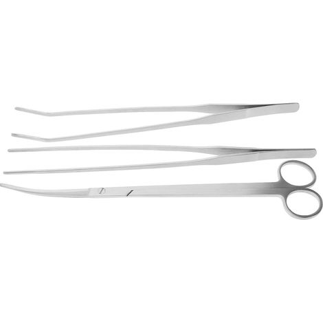 Kit Ciseaux et Pinces pour Aquarium Acier Inoxydable Argenté jardin bassin étang (1/5)