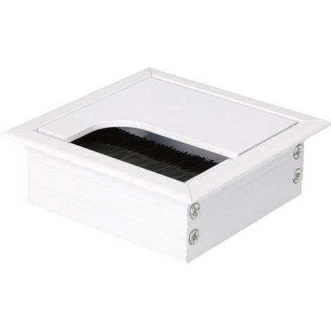 KOTARBAU Passe-câble en aluminium 80 x 80 mm pour meubles Blanc Longueur angulaire Anodisé (1/5)