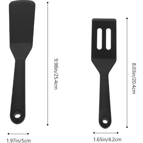 2pièces Pelles Silicone Mini Pour Cuisine Spatules à Œufs Et Steaks Ustensiles Pratiques (1/5)