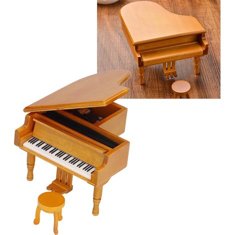 Hölzerne Spieluhr in Form eines Flügels, kreatives Dekorationselement für Möbel, Holzfarbe (1/5)