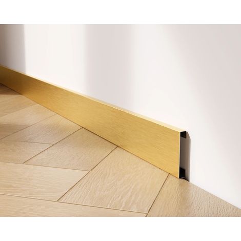 Sockelleiste FC aus Edelstahl 60 mm x 2700 mm - Gold satiniert