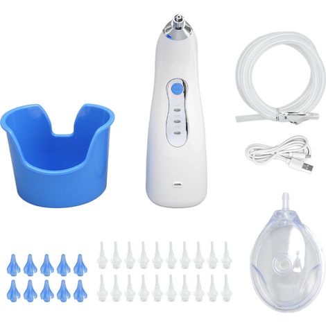 Kit de retrait de cérumen électrique rechargeable, efficace et sûr, réservoir de 200 ml, nettoyant auriculaire domestique (1/5)
