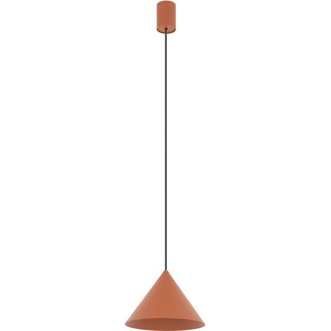 Pendelleuchte Metall D: 205 cm Kegel Schirm H: max. 130 cm Terrakotta Modern GU10 Hängelampe