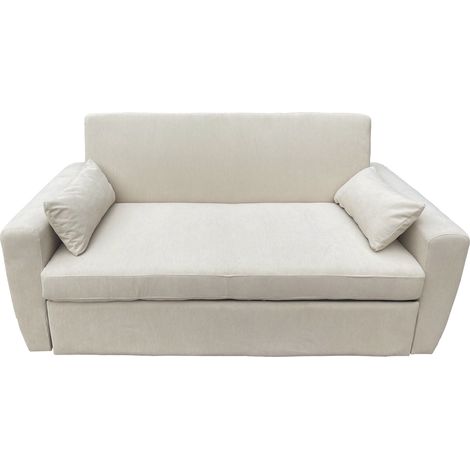 Beigefarbenes 2-Sitzer-Cord-Couch-Sofa MATT (1/5)