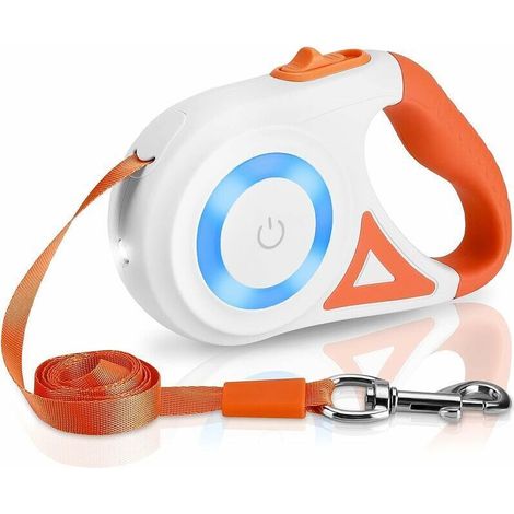 Laisse Rétractable Automatique pour Chien 5M avec lumière LED Laisse Chien Rétractable Anti-Emmêlement Laisse Chien, pour Petit Moyen Grand Chiens- (1/5)