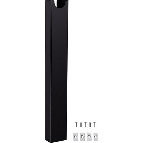 Organisateur de câbles magnétiques en aluminium, sous le plateau de gestion des pieds de bureau, sans perceuse, support de fil pour le bureau et la maison, noir (1/5)