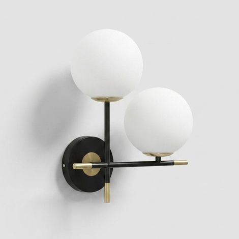Witek-home Darky Doppelwandlampe Schwarz Gold (1/5)