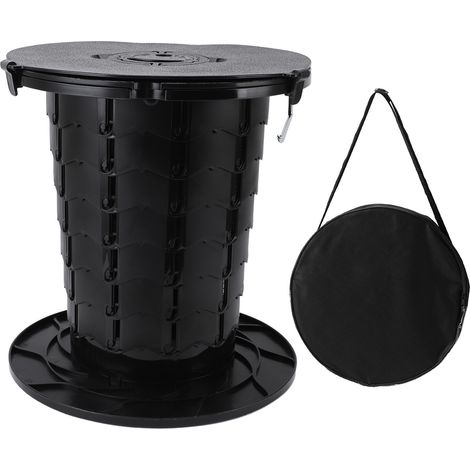 Toilettes portables rétractables et pliables, pot de camping à hauteur réglable sur 7 niveaux pour adultes et enfants, capacité de charge de 330,7 lb, noir