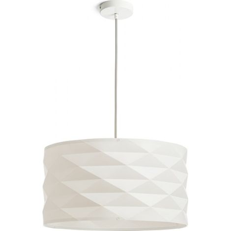Lampadario EZRA 40 a sospensione PVC bianco/grigio 230V E27 15W