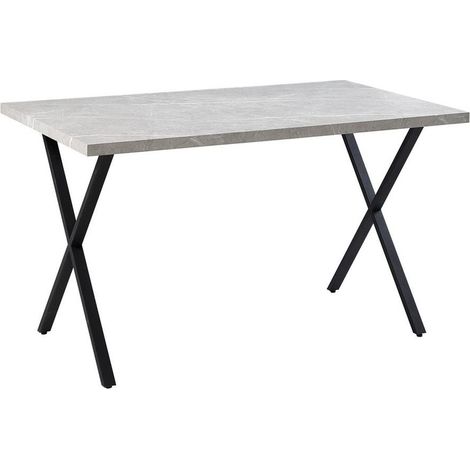 Dining Table, 120cm Industrial Kitchen Table with Metal legs, Rectangle 4 Seater,Marble (1/3)