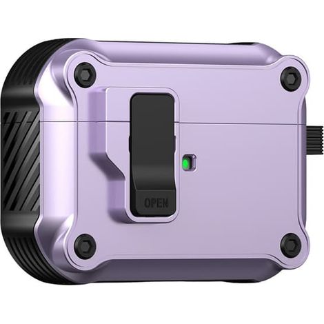 Étui de protection pour AirPods Pro 3 en TPU et PC avec crochet/mousqueton - Violet (1/5)