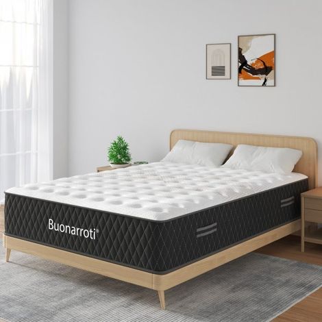 Materasso matrimoniale Aquila in schiuma multistrato e molle insacchettate 160x190x33 cm