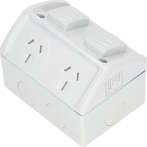 Wasserdichte 3-Loch-Steckdose, 220 V, 15 A (australischer Standard), wetterfeste Außensteckdose, wetterfeste Wanddose, 1 Stück (1/5)