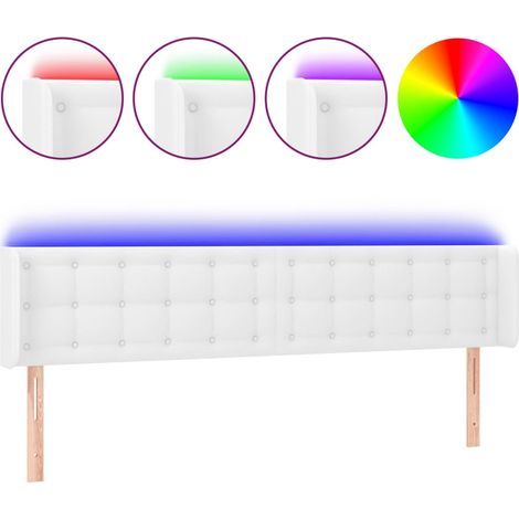 Maison Exclusive - Testiera a LED Bianca 203x16x78/88 cm in Similpelle