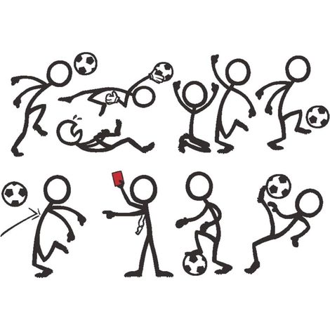 Stickers Muraux Football en PVC Noir Amovibles Faciles à Retirer Décoration Football Chambre pour Maison et Bureau (1/5)