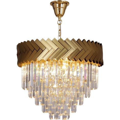 Lampadario cristallo moderno oro LYON 9xE14 Zuma 23910/9 (1/4)