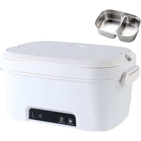 Kabellose elektrische Lunchbox 1 5 l tragbar beheizbar mit Besteckfach Timer-Funktion wiederaufladbarem 7800-mAh-Akku auslaufsicher ideal für und Pink (1/3)