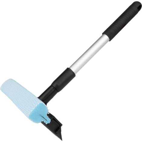 Nettoyeur de vitres pour fenêtres et miroirs + raclette télescopique en aluminium 35/48 cm amio-03853 (1/5)