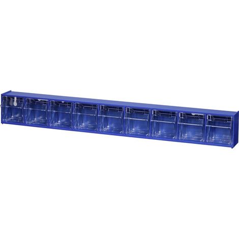 Allit 464450 Cassettiera porta minuteria VarioPlus ProFlip 9 (L x A x P) 600 x 77 x 65 mm Blu, Trasparente 1 pz.