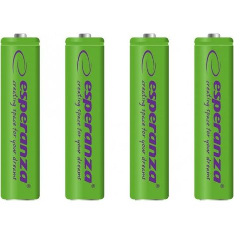 Piles rechargeables esperanza ni mh aaa 1000mah 4pcs vert (1/2)