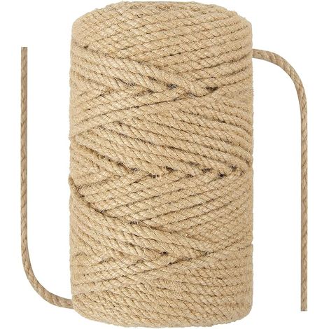Corde de jute 5 mm x 100 m - Corde en sisal pour l'artisanat, le jardin, les arts, l'emballage, la reliure, le gratte-chat et l'arbre postal (1/5)