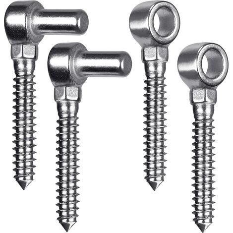 Charnière de Portail M16, 2 Set Quincaillerie à œillet et Goupille Crochet à Vis de Ferme Robuste en Métal pour Clôture en Bois/Portail de Jardin/Portail de Champ/Allée, 11cm (1/5)