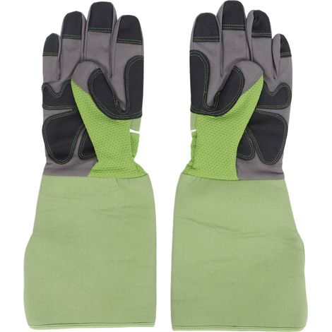 1 paire de gants de jardinage résistants aux coupures et perforations, protection avant-bras incluse, couleur verte (1/5)