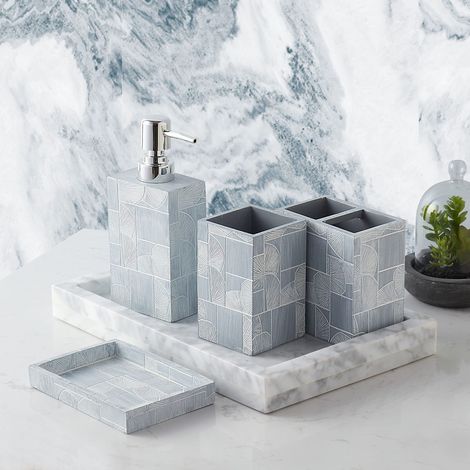 Lot de 4 décorations contemporaines en résine pour Baignoire/Douche