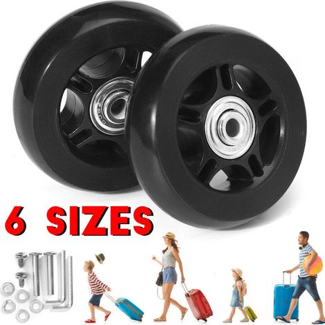60mm x 18mm Bagages Valise Roues de Rechange, Roulettes Pivotantes en Caoutchouc Roulements Kits de Réparation, Un Ensemble de 2