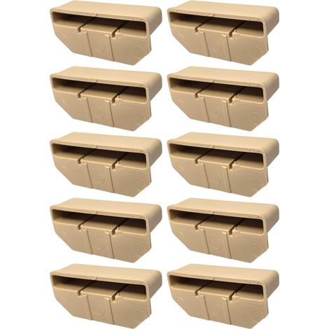10x Embout Support Latte monolatte 63 x 8 mm Plastique pour sommier Cadre Bois Embout lit Meuble Fixation Languette Agrafe vis, Beige (1/5)
