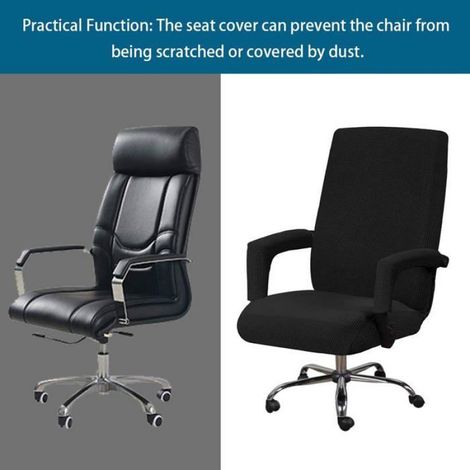 1 Housse de fauteuil, extensible, housse de chaise de bureau, polyester, universelle, pour maison et bureau (1/5)