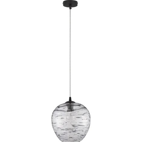 [NEUWERTIG] B-Ware Nova Luce Pendelleuchte Hängeleuchte Evleen Schwarz Metall Glas E27 Led 120 Cm
