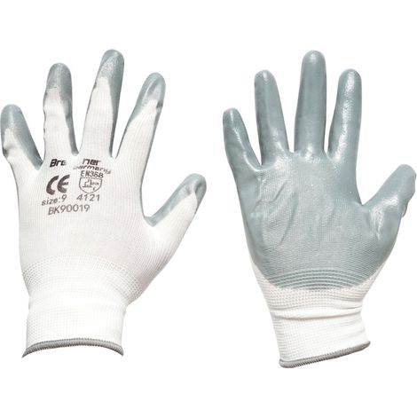 Guanti da lavoro in cotone bianco-grigio taglia 9 Breckner Germany (1/3)