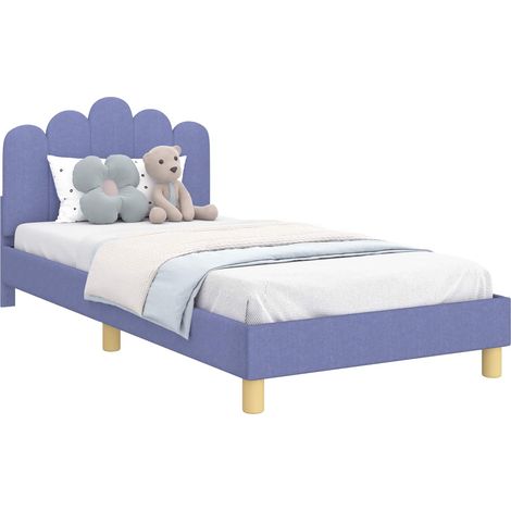 Children's Bed Frame with Headboard Jeans Blue 90 x 190 cm vidaXL