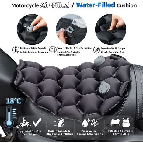 Coussin de Siège Moto Gonflable Air Seat Cushion Confort & Étanche-lsw (1/5)