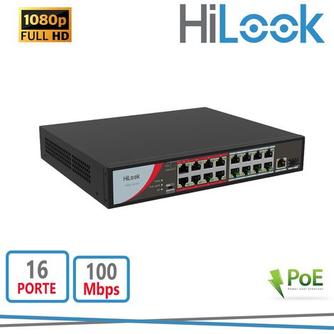 SWITCH POE NON GESTITO FAST ETHERNET A 16 PORTE POE 100MBPS