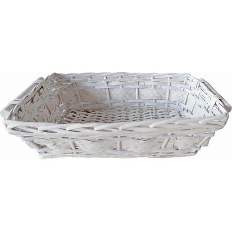 Cesto da confezionamento in vimini bianco, 49/45x34x12 cm (kit da 5)