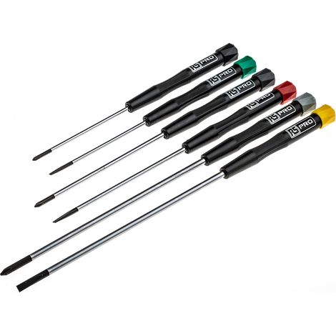 Jeu de tournevis RS PRO Longue portée Pozidriv, fendu 6 pièces ( Prix pour 1 Jeu )