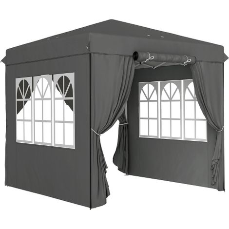 Pavillon 2,5x2,5m, wasserabweisend Stabil Winterfest Pop-up Faltpavillon, UV Schutz 50+, Faltbar Partyzelt Gartenzelt mit 4 Seitenteilen Tasche Gartenpavillon für Camping Garten, Dunkelgrau
On-Site
