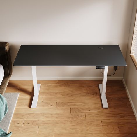 ELEGANT Standing Desk 160 x 60cm, Sit-Stand Convertible, Quick Height Adjustment 70-115cm, Memory Function, Black