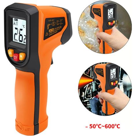 1 thermomètre sans contact sans batterie pour tester la température du gril de cuisson, -50 600 ℃, infrarouge (1/5)