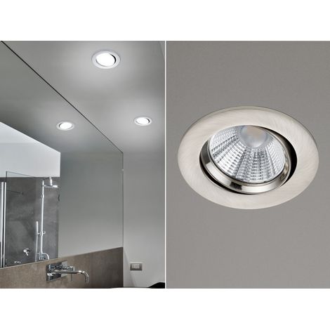 LED Einbaustrahler PAMIR dimmbar rund Ø8,5cm schwenkbar Silber matt (1/5)