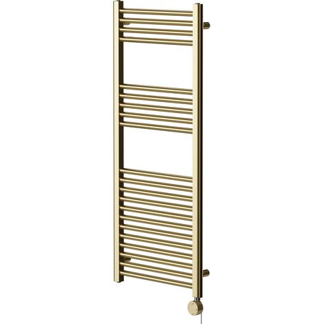 Pizarro Colore Brushed Brass 1200mm x 500mm Straight Digital Thermostatic Electric Heated Towel Rail (1/5)