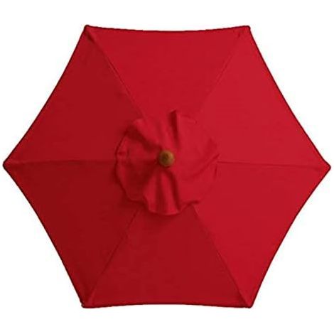 Housse De Rechange pour Parasol - 6 Baleines - 2 M/2,7 M/3 M - Imperméable - Anti-Ultraviolet - Tissu De Rechange (2.7M / 8.9Ft,Red) (1/5)