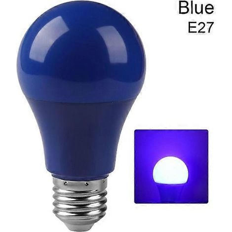 Ampoule LED E27 A60 7W Économie d'énergie Haute luminosité Longue durée de vie Maison ou bureau E27-E27 Bleu (1/5)