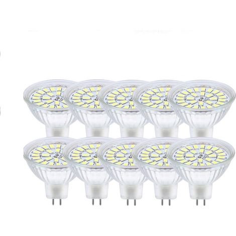 Aougo – GU5.3 LED light bulb 6000K – MR16 12V 3W equivalent to 30W halogen – Non-dimmable – Pack of 10 – High CRI for vivid colors (1/5)