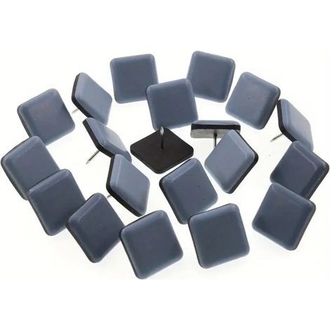 Pieds de meubles bleus 30 x 30 mm (20 pièces) pour tables, chaises et canapés - patins silencieux (1/5)