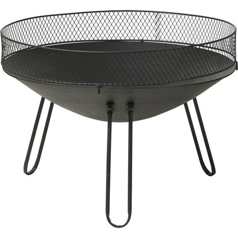 BRACIERE CIRCOLARE IN METALLO CON PROTEZIONE Ø cm 60 x h.44