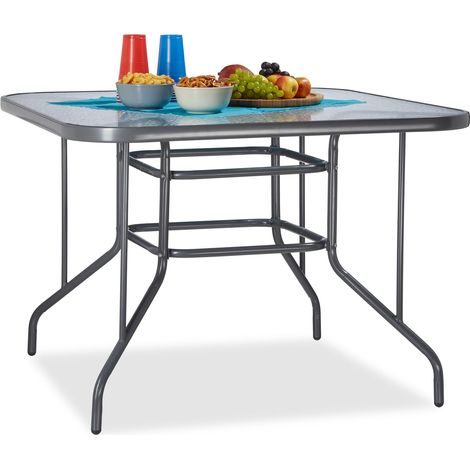 Table de jardin, Anthracite, 100 x 100 x 70 cm (1/5)